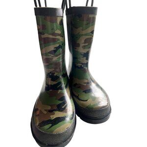 Western‎ Chief Camo Rain Boots Size 4 US Rubber Upper Polyester/Cotton Lining
